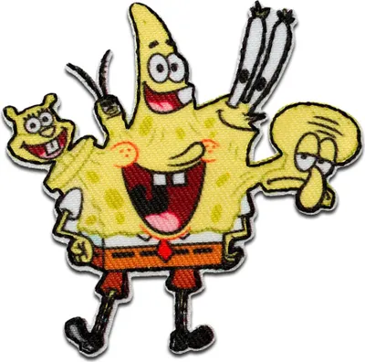 Produktbild von Mono-Quick Spongebob Gruppe - Aufnäher, Bügelbild, Aufbügler, Applikationen, Patches, Flicken, zum aufbügeln, Größe: 6,7 x 6,8 cm
