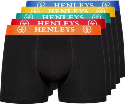 Immagine prodotto di Henleys - Boxer "Primas" da uomo (confezione da 5) BG1320 (XL) (Nero)