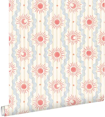 Obrázok produktu pre ESTAhome tapety, farby: béžová, modrá a červená, rozmery: 50 x 900 cm