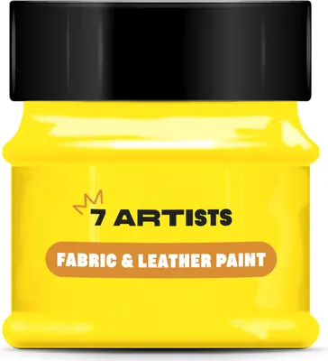 Produktbild von 7 Artists Acryl Farbe, Leder Farbe, Stoff Farbe, Textil Farbe, Acrylfarbe 50ml Gelb - Wasserfeste Acrylfarbe zum Textil Färben/Leder Färben