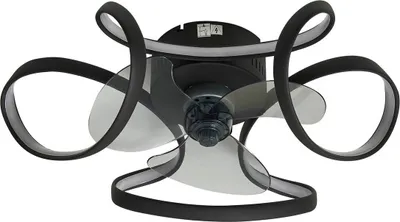 Produktbild von Lindby LED-Deckenventilator Lomata, schwarz, leise, Ø 23 cm
