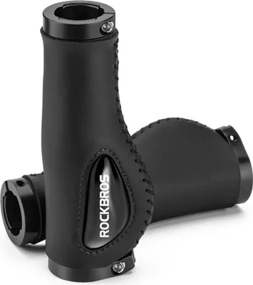 Image de Rockbros Bike Grips Poignées En Cuir Durable Professionnel Noir