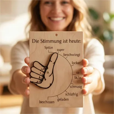 Produktbild von Stimmungsbarometer Stimmungsanzeiger Stimmungsschild Holz 17x11cm