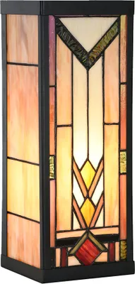Produktbild von Clayre & Eef Wandleuchte Tiffany 14x16x40 cm Beige Glas