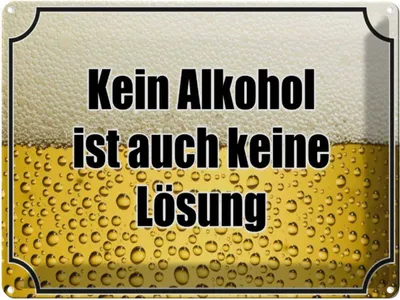 Produktbild von vianmo Blechschild 30x40 cm Bier kein Alkohol keine Lösung Spruch Zitat