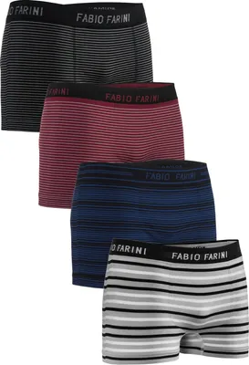 Produktbild von Fabio Farini - 4 Stück Herren Unterhosen - Männer Retroshorts aus weicher Microfaser im sportlichen Look mit Logoschriftzug