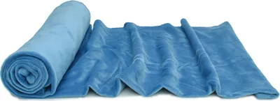 Obrázek produktu pro Pletenina Minky s hladkým vzorem, tmavě modrá 50 x 160 cm