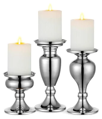 Produktbild von 3er Set Kerzenleuchter Schwarz Vintage aus Metall für Stumpenkerzen