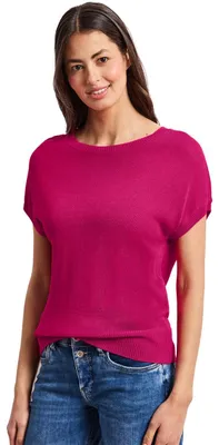 Productafbeelding van Street One pullunder met U-hals, kleur: magenta, maat: 38