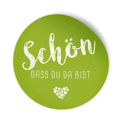 Produktbild von itenga 24x Sticker Aufkleber "Schön dass du da bist" grün
