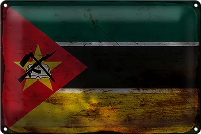 Produktbild von Blechschild Flagge Mosambik 18x12cm Flag Mozambique Rost