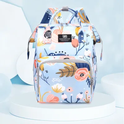 Produktbild von Rucksack Wickelrucksack Modische Wickeltasche Multifunktionaler Rucksack Wasserdichte Tasche Großraumrucksack 26*18*38cm B /BLAUmnb/