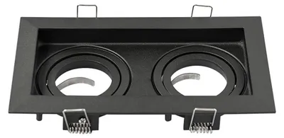 Image de HOFTRONIC - Spot LED encastrable double 100x185 mm GU10 Inclinable IP20 Noir