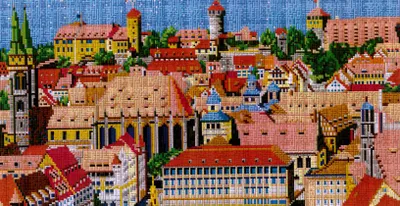 Produktbild von Mini Stecksystem Stadt Nürnberg mit Burg XXL Motiv ca. 13.000 Teile mit XXL-Steckvorlage