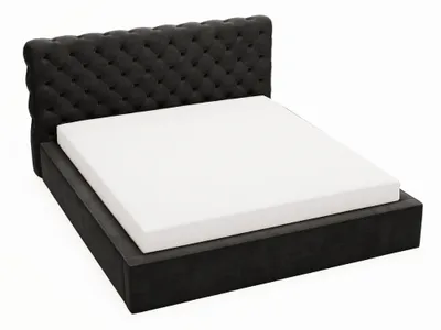 Produktbild von GrainGold Polsterbett Apollo 200x200 cm - Bett 200x200, Polsterbett mit Bettkasten - Doppelbett mit Lattenrost - Schwarz (Magic Velvet 2219)