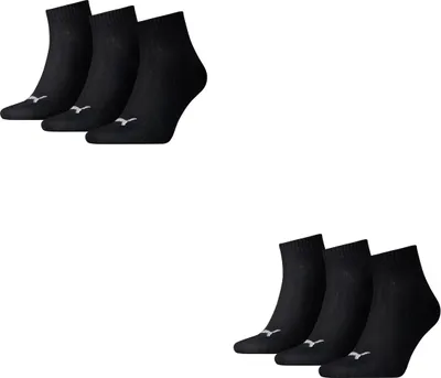 Produktbild von Puma Herren Sportsocken Quarters Sportsocken 6er Pack, Farbe:200 - black, Socken & Strümpfe:35-38