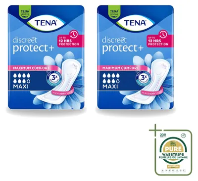 Obrázek produktu pro 2 x Tena Discreet Maxi, vložky pro inkontinenci při silné slabosti močového měchýře - balení, 2 kusy