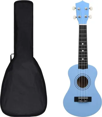 Produktbild von Sopran-Ukulele-Set mit Tasche für Kinder Babyblau 21"