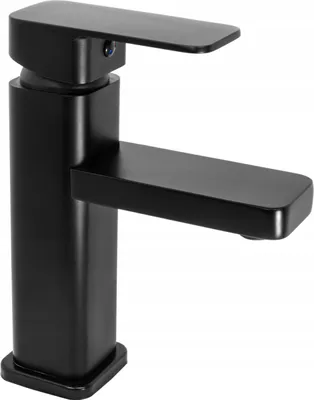 Produktbild von Granitan | CARO - Waschtischarmatur - Flexibler Auslauf - Eckiges Design - Schwarz - Messing - Keramikkopf