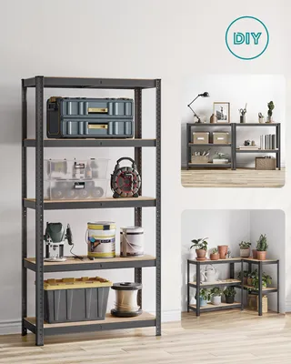 Produktbild von SONGMICS Lagerregal, Schwerlastregal, Kellerregal, 180 x 90 x 40 cm, bis 875 kg belastbar, 5 verstellbare Ablagen, Metallregal, Steckregal, Werkstattregal, grau GLR040G01