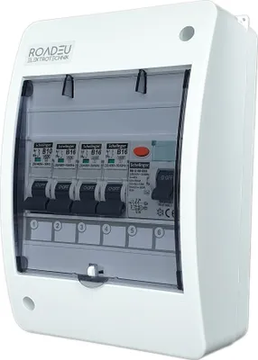 Produktbild von Leitungsschutzschalter - Stromverteiler 230V mit Fi Schutzschalter - Sicherungsautomat "B" 16A und 10A in einem Verteilerkasten Aufputz