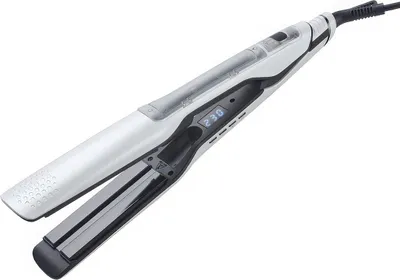 Produktbild von 2-in-1 Keramik, Temperatur 100–230°C, Dampfbügeleisen LCD Haarglätter & Lockenstab, Einstellbarer Temperatur, weiß
