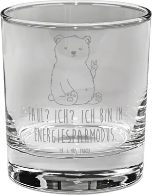 Produktbild von Mr. & Mrs. Panda Cocktailglas Eisbär Faul - Transparent - Geschenk, Gin Glas, Bär, Teddybär, Arbeit, Nordpol, Longdrinkglas, Büro, Tumbler, Homeoffice, für, Trinkglas