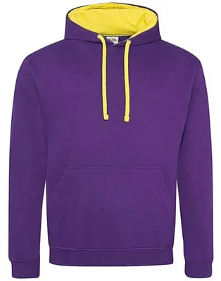 Productafbeelding van Awdis - "Varsity" hoodie voor heren/dames, uni model, LT2871 (maat S) (paars/zongeel)