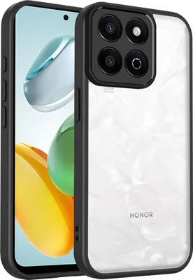 Produktbild von Hülle für Honor 200 Smart/Honor X7C Transparente Rückseite TPU Bumper Stoßfest Handyhülle Schwarz