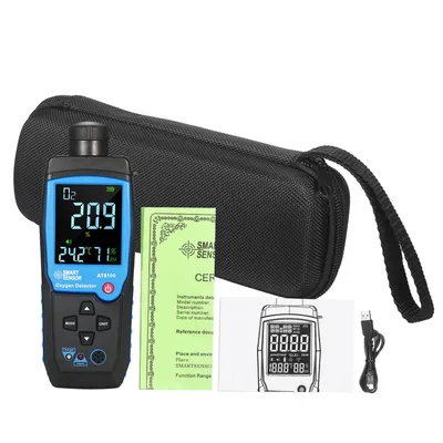 Produktbild von Digitaler Sauerstoffdetektor mit LCD – tragbares O₂-Messgerät, USB-aufladbar, einstellbarer Alarm, Auto-Off, für Auto, Tunnel, Labor & Industrie