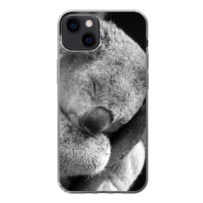 Produktbild von MuchoWow® Handyhülle Schutzhülle Hülle für iPhone 13 Schlafender Koala auf schwarzem Hintergrund Silikon Softcase Handy Hülle - Karteninhaber