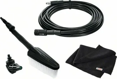 Immagine prodotto di Car cleaning kit for BOSCH pressure washers - Wash brush. High pressure hose. 90° nozzle. Cloth