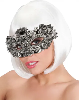 Image de Masque vénitien pour les yeux pour adultes noir-argent - taille unique