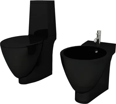 Immagine prodotto di vidaXL Set per wc e bidet in Vetroceramica nero