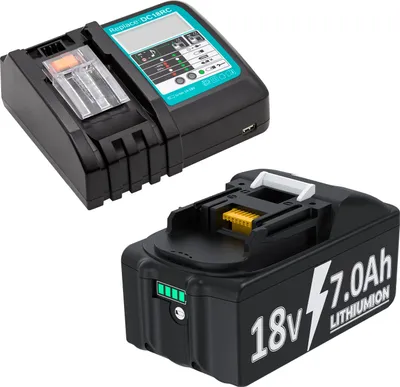 Image de Batterie de rechange pour BL1830, 18V, capacité 7000mAh, 1 pièce 1 chargeur