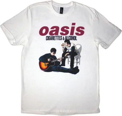 Produktbild von Oasis - "Cigarettes & Alcohol" T-Shirt für Herren/Damen Uni RO13459 (M) (Weiß)