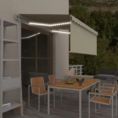 Immagine prodotto di Maison Exclusive - Tenda da sole automatica con tapparella, sensore di vento a LED, 3x2,5 m, color crema