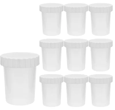 10er Set Kunststoffbehälter 50 ml mit Schraubdeckel, BPA-frei