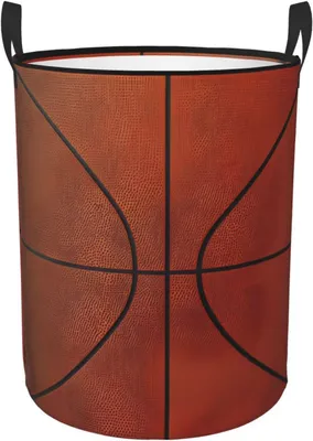 Produktbild von Wäschetonne 40X50Cm mit Basketballlederstruktur, freistehender und stabiler Wäschesack für Schlafzimmer und Waschküche