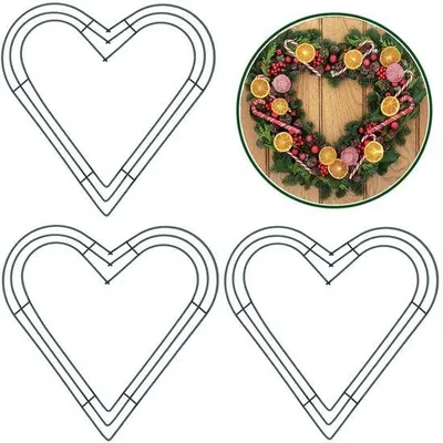 Productafbeelding van Metalen bloemenkransframes - DIY handwerk - set van 3 - 30 cm