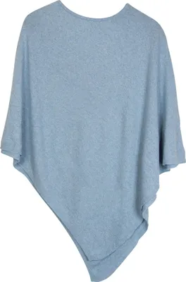 Produktbild von styleBREAKER Damen Feinstrick Poncho in Unifarben, leicht asymmetrischer Schnitt, Ärmellos, Rundhals 08010042