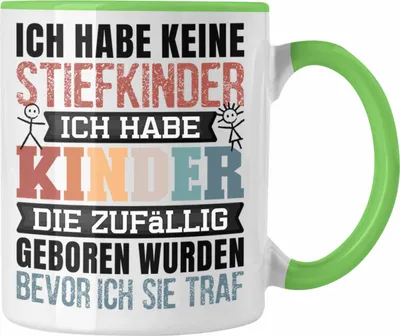 Produktbild von Trendation - Bonus Papa Tasse Geschenk für Stiefvater Stiefpapa Geschenkidee Vatertag Ich Habe Keine Stiefkinder (Grün)