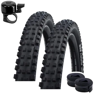 Obrázok produktu pre 2 x plášte Schwalbe Magic Mary Performance Addix, 29 x 2,40 (62-622), čierne + 2 duše Schwalbe AV19 vrátane bzučiaka na bicykel