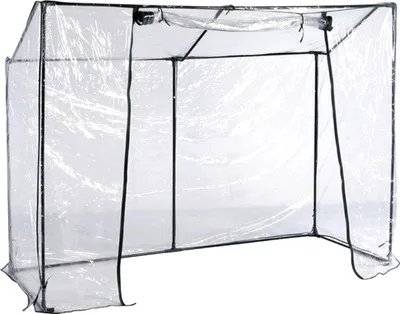 A clear, studio shot of a greenhouse.