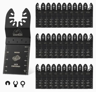 Produktbild von 33 Stück Oszillierklingen, 35 mm, HCS, Multitool-Sägeblatt