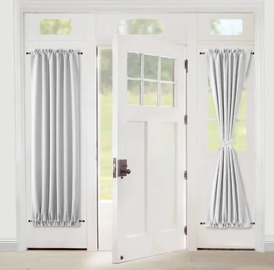 Produktbild von Französische Türvorhänge mit Stangentasche Thermische und Verdunklungsvorhang Vorhänge Türen Glasfenster Küchen Terrassentüren Privatsphäre Fenstervorhang 1 Stück 61x183cm