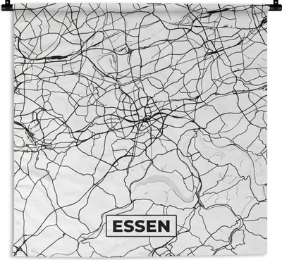 Produktbild von MuchoWow® Wandteppich Wandbehang Karte - Essen - Stadtplan 60x60 cm Tapisserie Dekoration Wandtuch - Dekorationen - Wand Decke