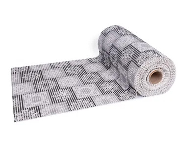 Zdjęcie produktu dla SOFT FOAM MAT METERWARE Ornament Grey White Black FLOORMAT BATHMAT ANTI-SLIP MAT- 21 ROZMIARÓW 14 modeli (65x250 cm)