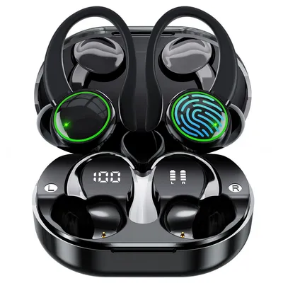 Bluetooth Kopfhörer Sport,Kopfhörer Kabellos Bluetooth 5.3 mit ENC Dual Mikrofon,LED-Display,Wasserdichte Ohrhörer
