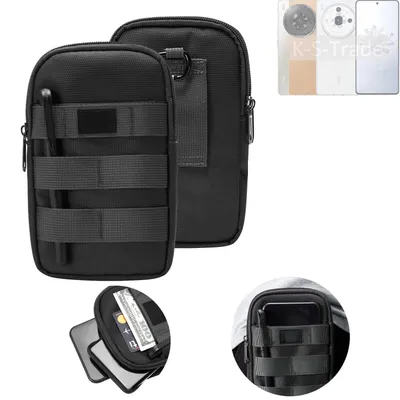 Produktbild von K-S-Trade Holster Gürtel Tasche kompatibel mit Nubia Z50S PRO Handy Tasche Schutz Hülle dunkel-grau viele Fächer, 1x